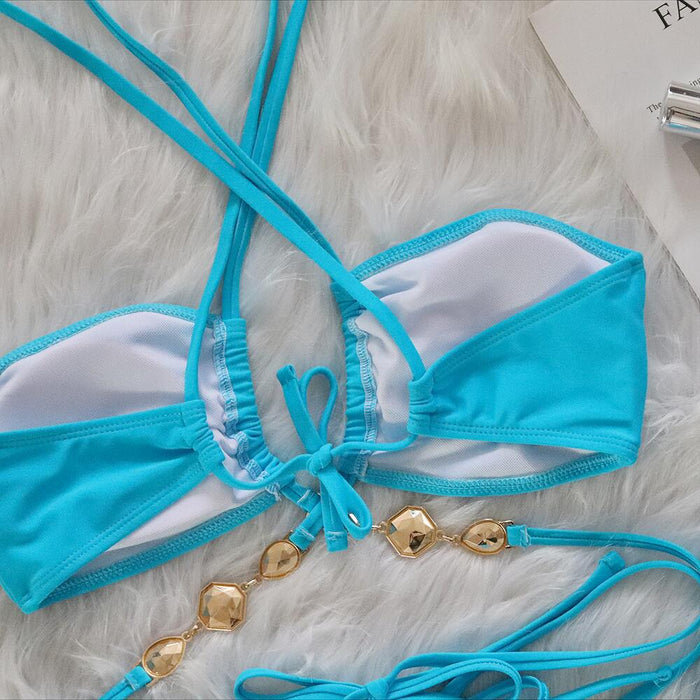 Maillot de Bain Bijoux – Élégance et Raffinement Turquoise