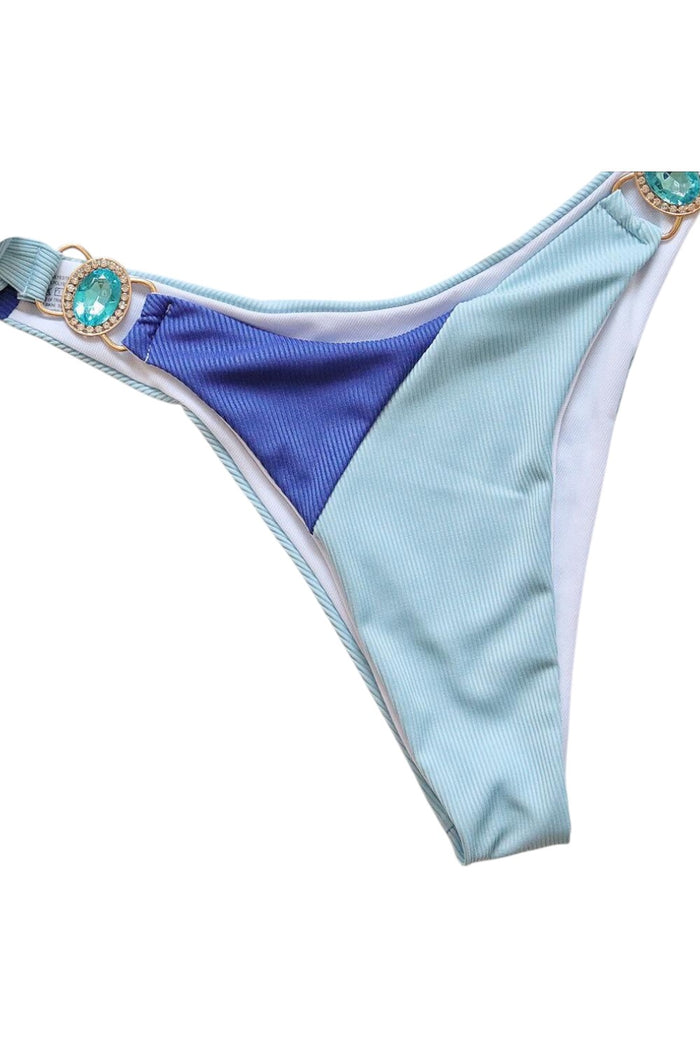 Maillot de Bain Bijoux sans brettelles bleu