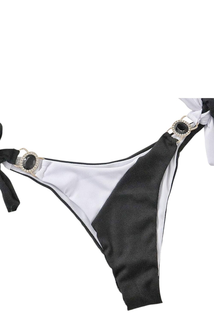 Maillot de Bain Bijoux sans brettelles Noir