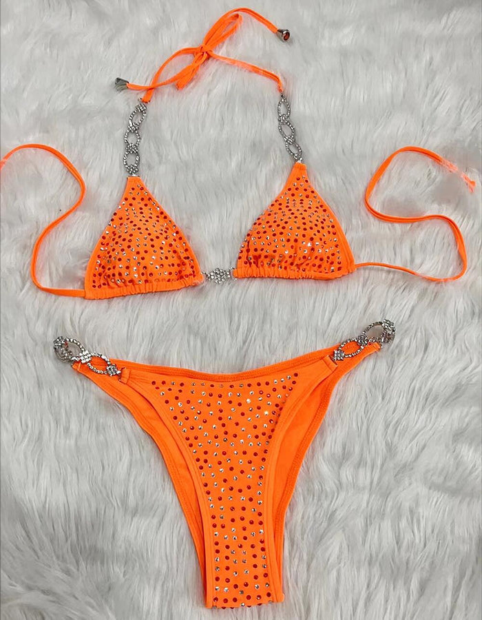 Maillot de bain bijoux strass Orange
