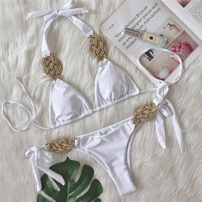 Maillot de bain bikini avec détails en corde tressée *