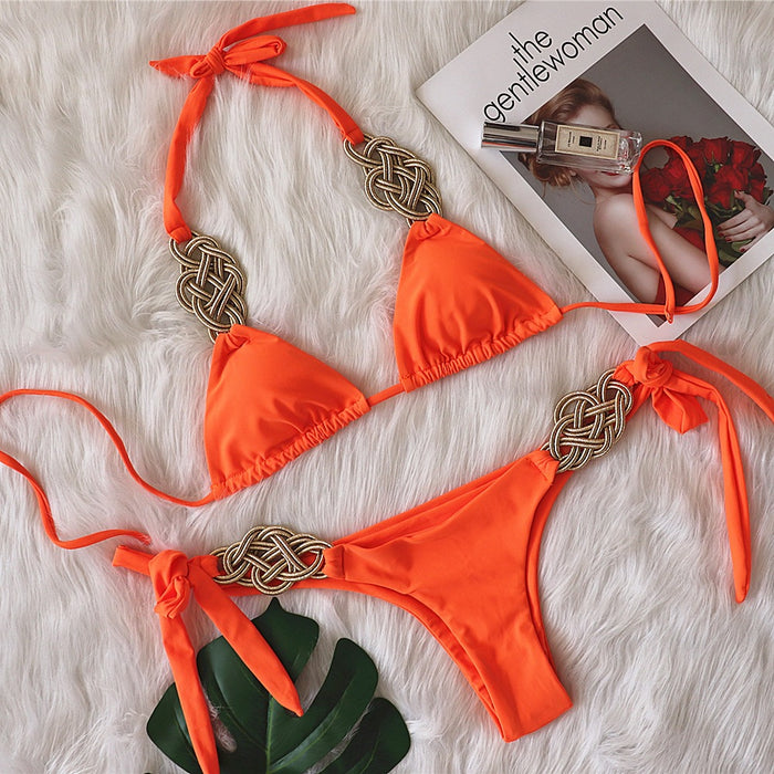 Maillot de bain bikini avec détails en corde tressée *