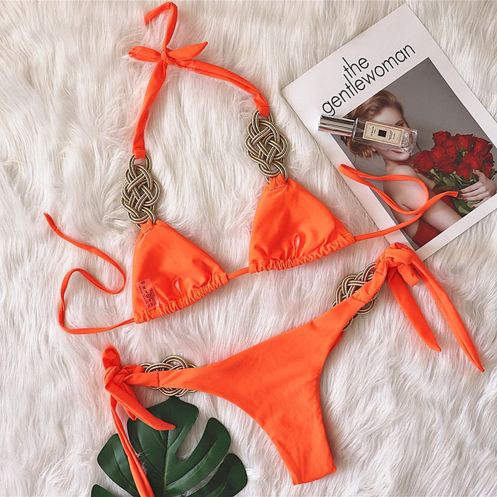Maillot de bain bikini avec détails en corde tressée *