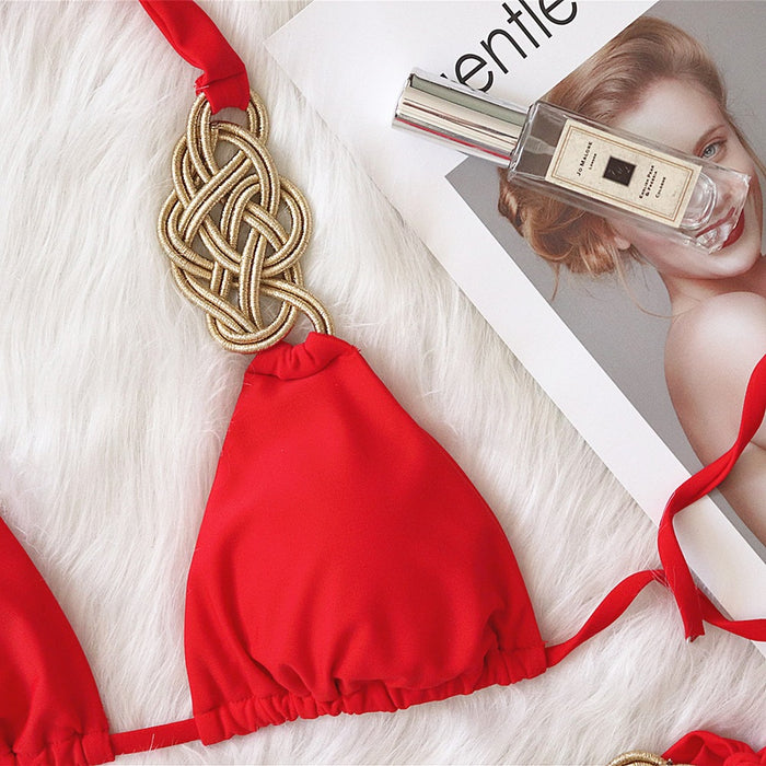Maillot de bain bikini avec détails en corde tressée *