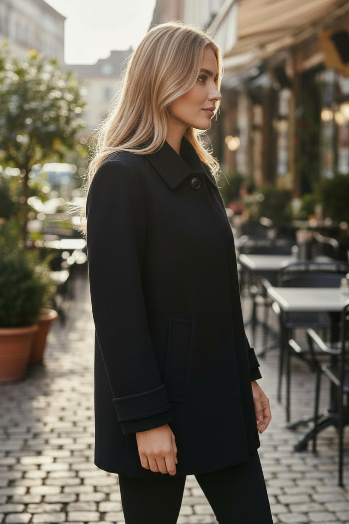 🖤 Manteau feutré AVA – Minimalisme élégant