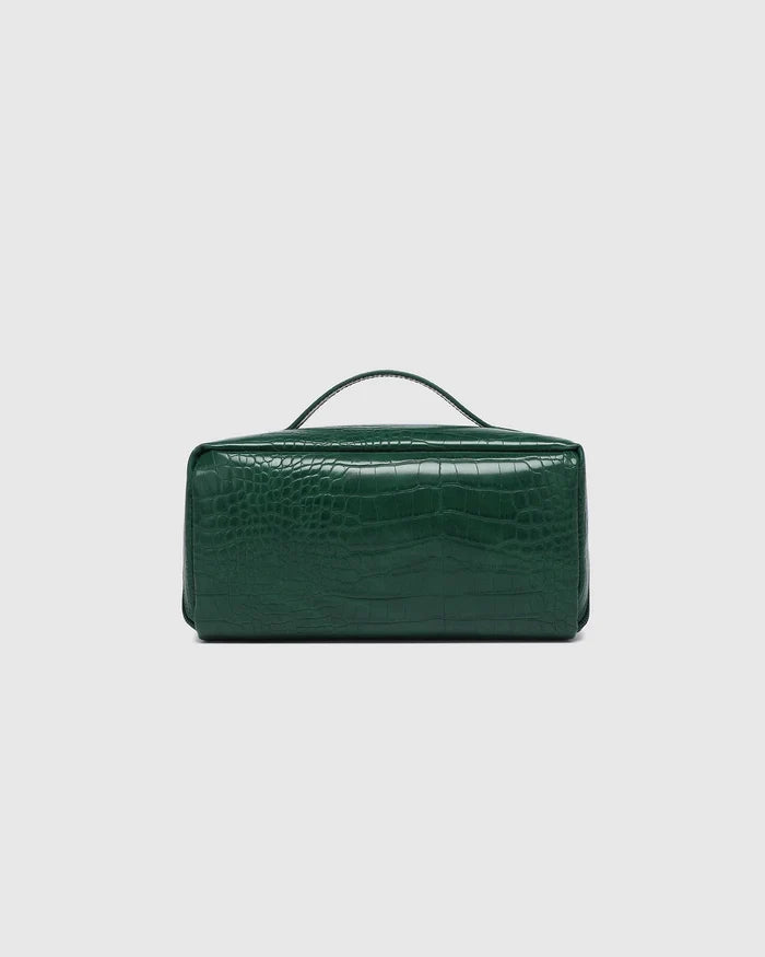 Mary Cosmetic Bag - Croc Forest Green