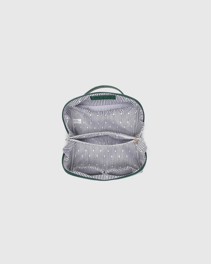 Mary Cosmetic Bag - Croc Forest Green