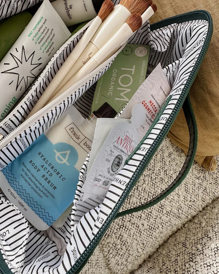 Mary Cosmetic Bag - Croc Forest Green