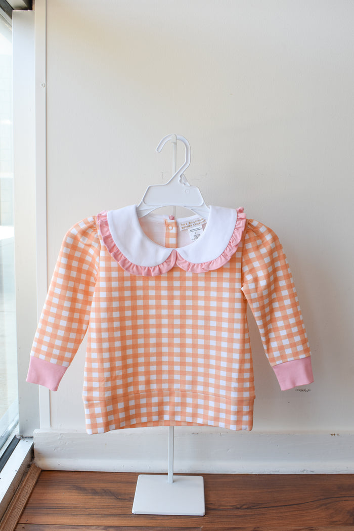 Maude's Ruffle Cassidy Comfy Crewneck-Sherbet Gingham