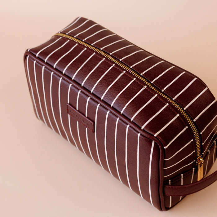 Merlot Pinstripe Wash Bag