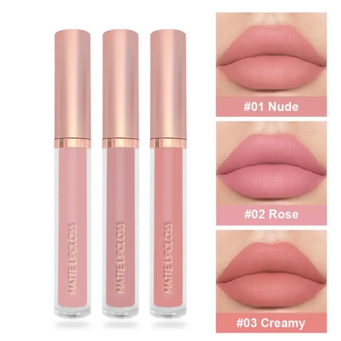Mirsist Matte Lip Gloss Set – 3 Piece Long Lasting Velvet Liquid Lipstick Collection Mirsist