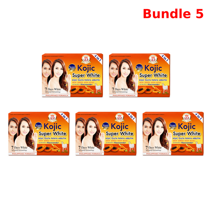 Nano Kojic Super White Brightening Soap, kojic acid skincare cleansing bar designed to remove impurities while helping promote smoother, brighter, more even-looking, and radiant skin.