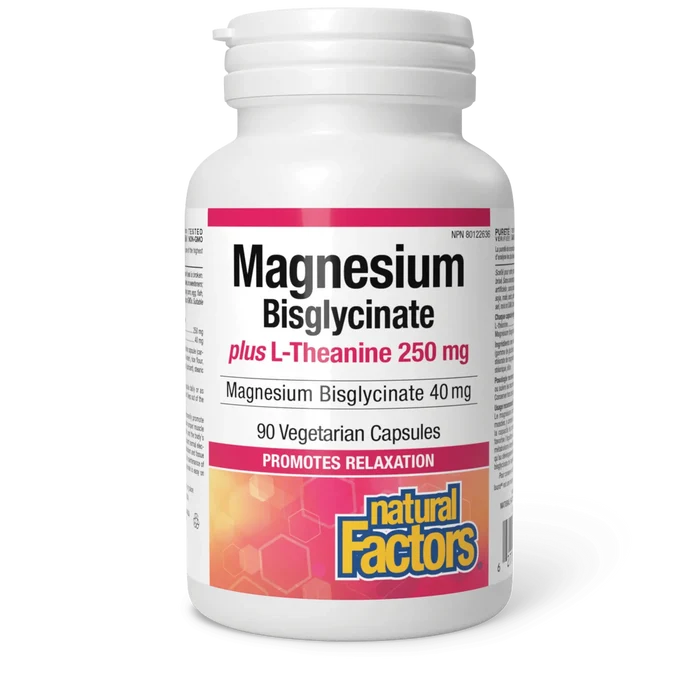Natural Factors: Magnesium Bisglycinate 100 + L-Theanine 250 mg