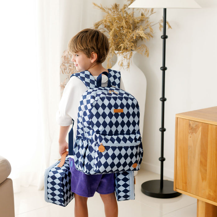 Navy Diamonds Junior Backpack - Medium 20L