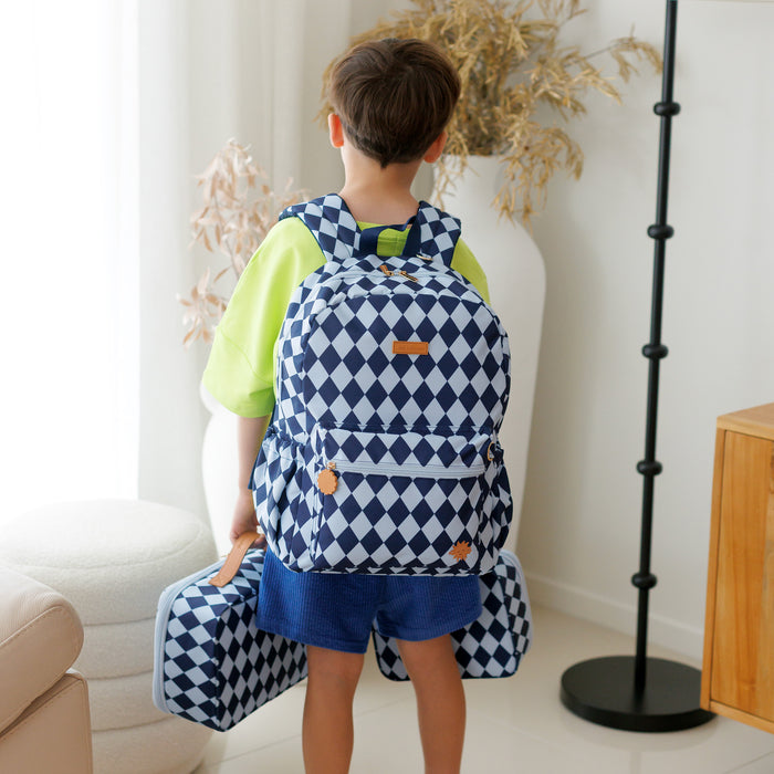 Navy Diamonds Junior Backpack - Medium 20L