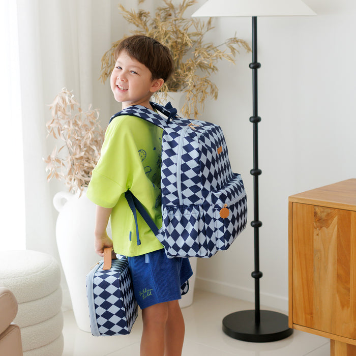 Navy Diamonds Junior Backpack - Medium 20L