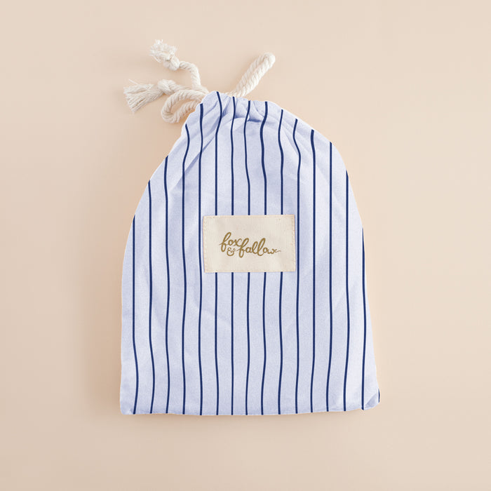 Navy Stripe Organic Fitted Bassinet Sheet/Change Pad Cover