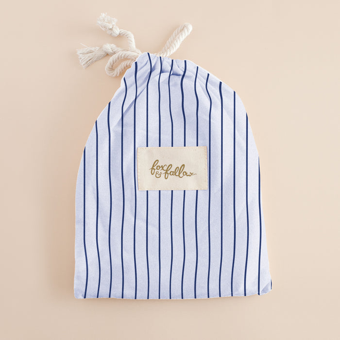 Navy Stripe Organic Fitted Cot Sheet