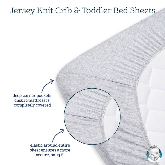 Boys Gray Fitted Crib Sheet-Gerber Childrenswear