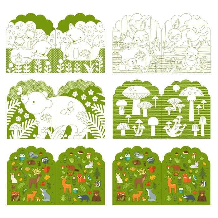 *NEW* Coloring Book + Stickers: Woodland