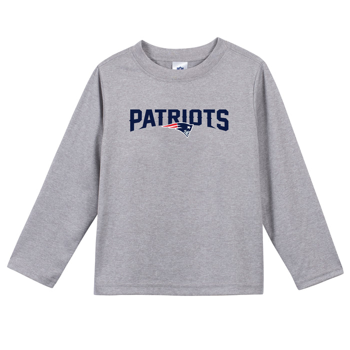 New England Patriots Toddler Boys Long Sleeve Tee Shirt-Gerber Childrenswear