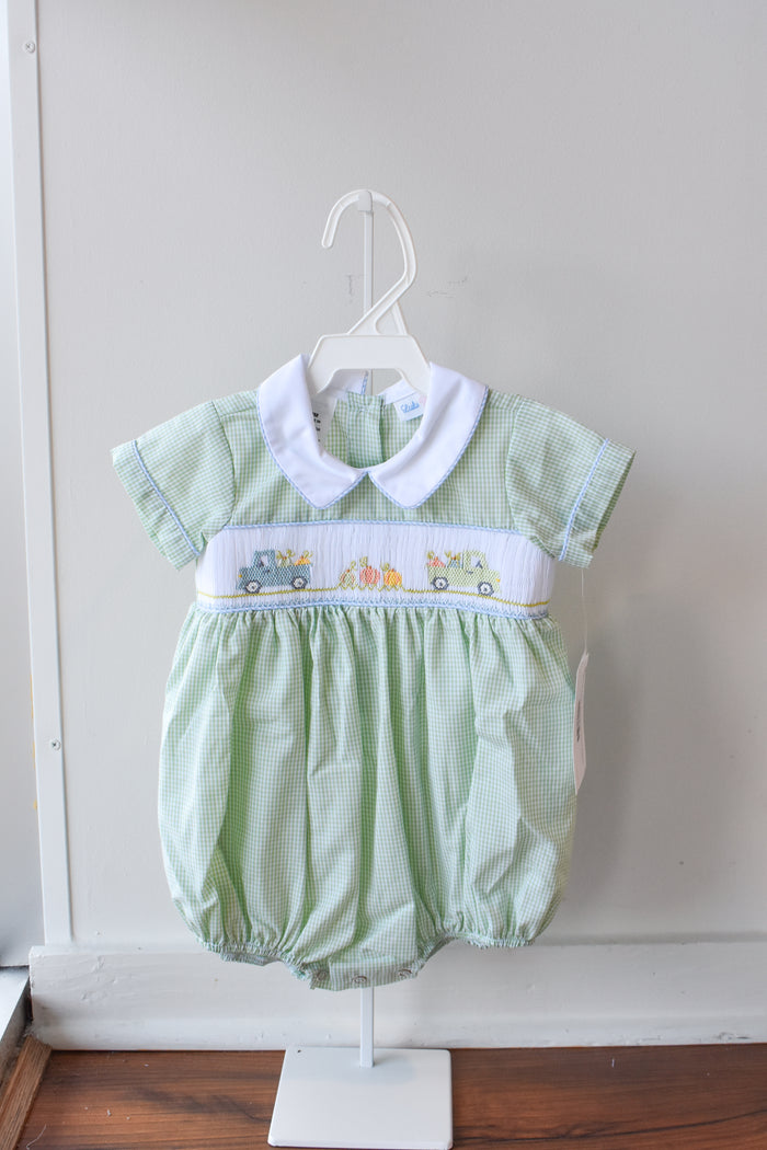 Noah’s Pumpkin Pickup Smocked Bubble