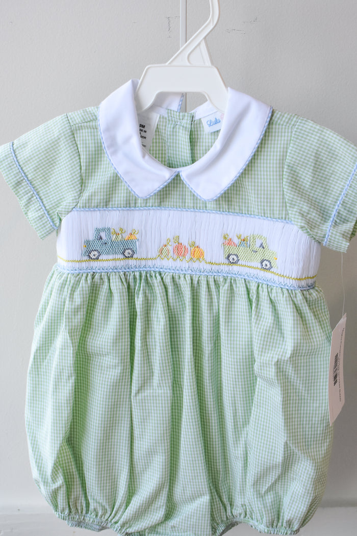 Noah’s Pumpkin Pickup Smocked Bubble