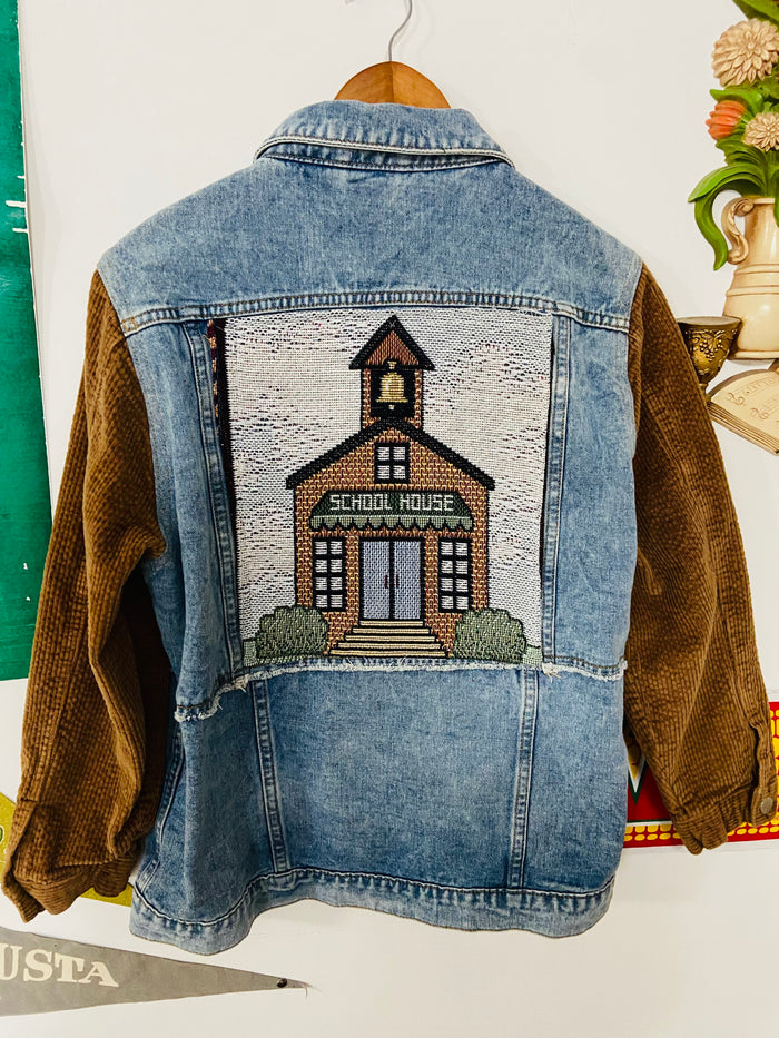 ONE OF A KIND School House Tapestry Denim Jacket *Medium - Deer Creek Mercantile