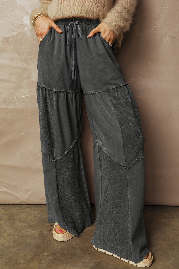 Pantalon à crampon de patchwork à jambe large
