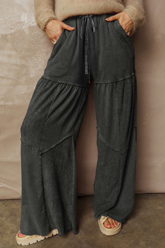 Pantalon à crampon de patchwork à jambe large