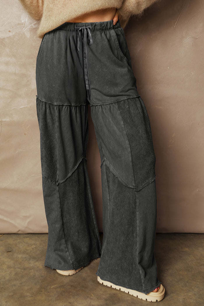 Pantalon à crampon de patchwork à jambe large