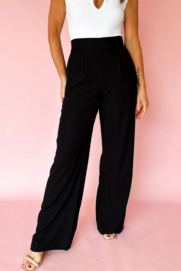 Pantalon à taille haute noir