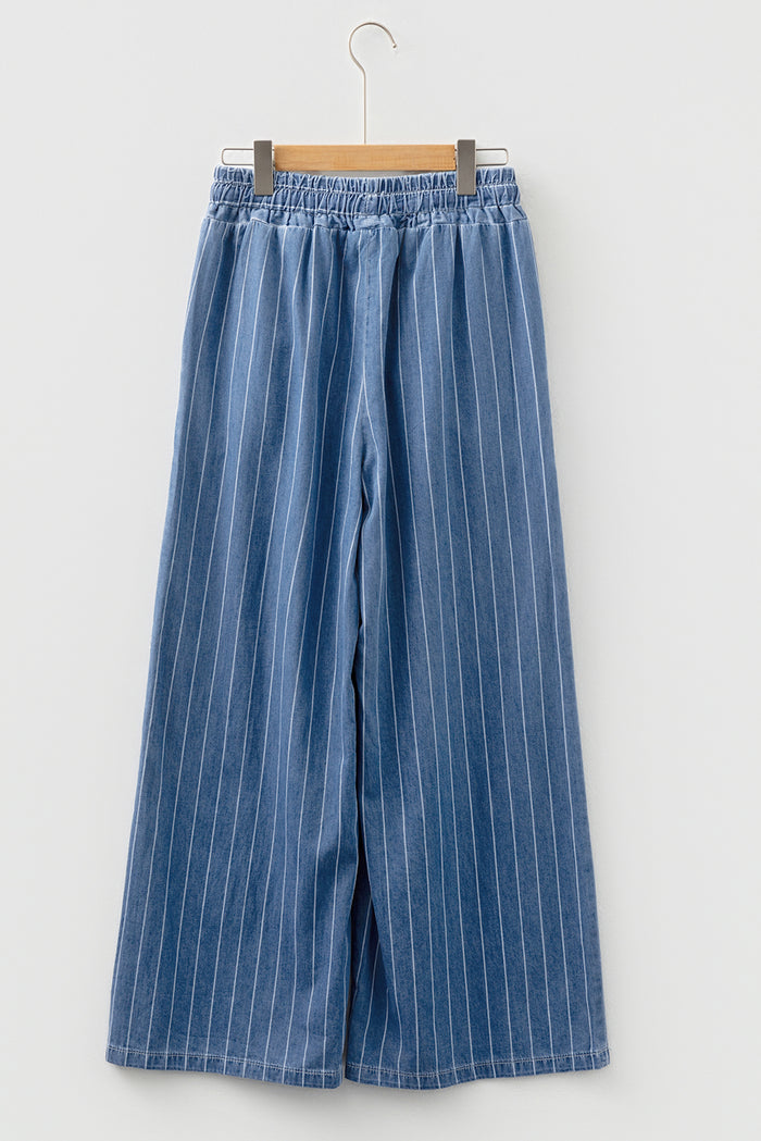 Pantalon Chambray large à rayures