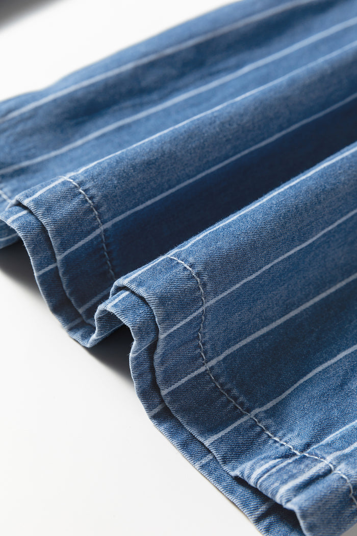 Pantalon Chambray large à rayures