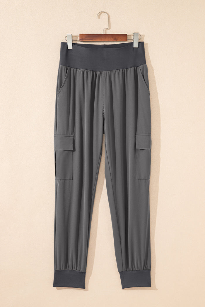 Pantalon de jogging cargo à la taille élastique gris