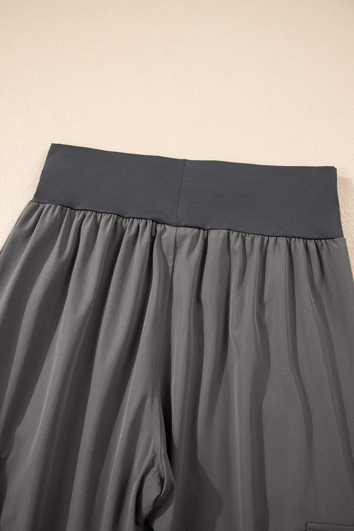 Pantalon de jogging cargo à la taille élastique gris