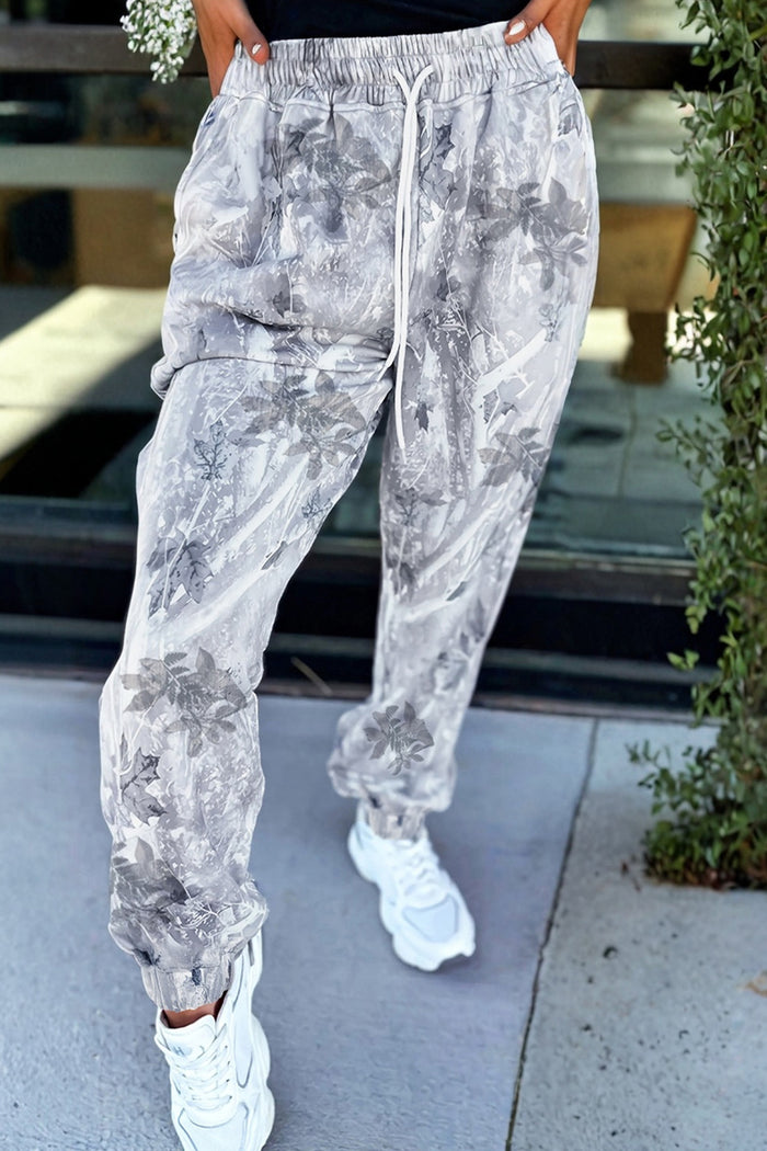 Pantalon de jogging confortable à imprimé camouflage