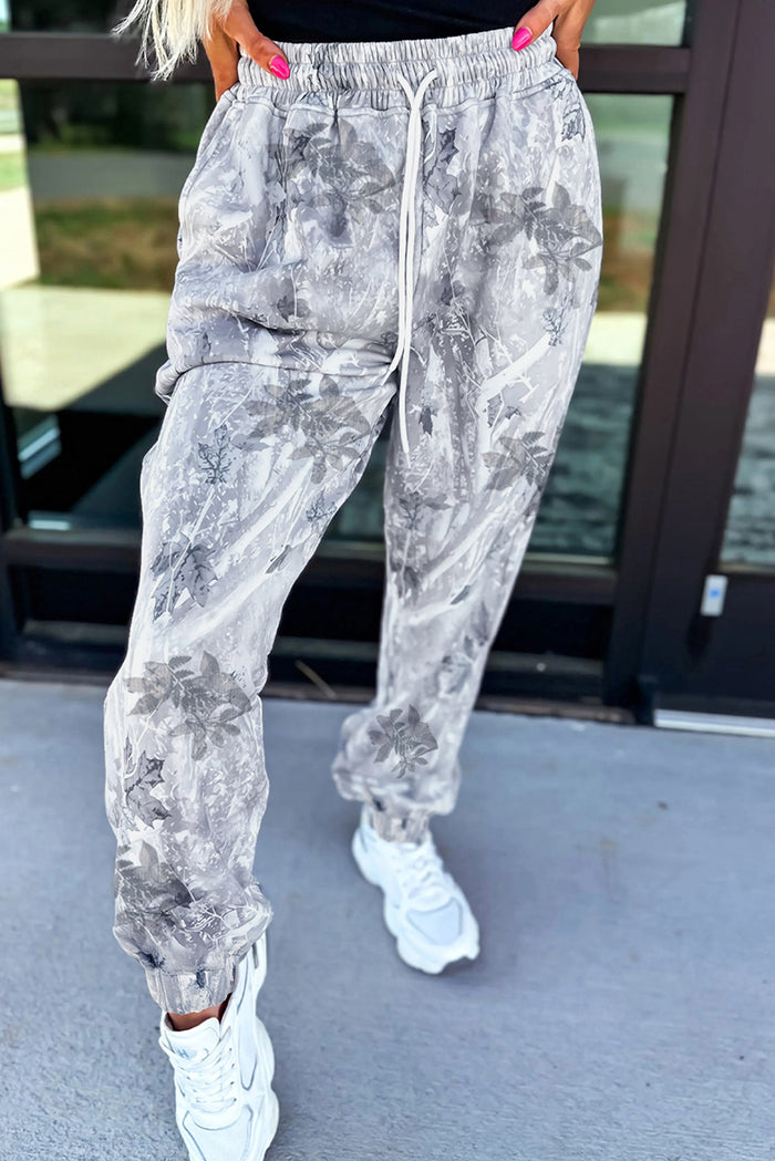Pantalon de jogging confortable à imprimé camouflage
