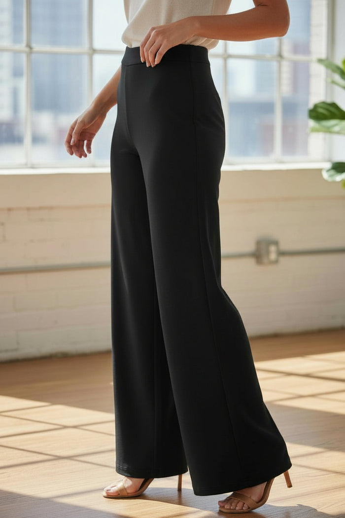 Pantalon en 3 couleurs fluide taille haute – Élégance naturelle