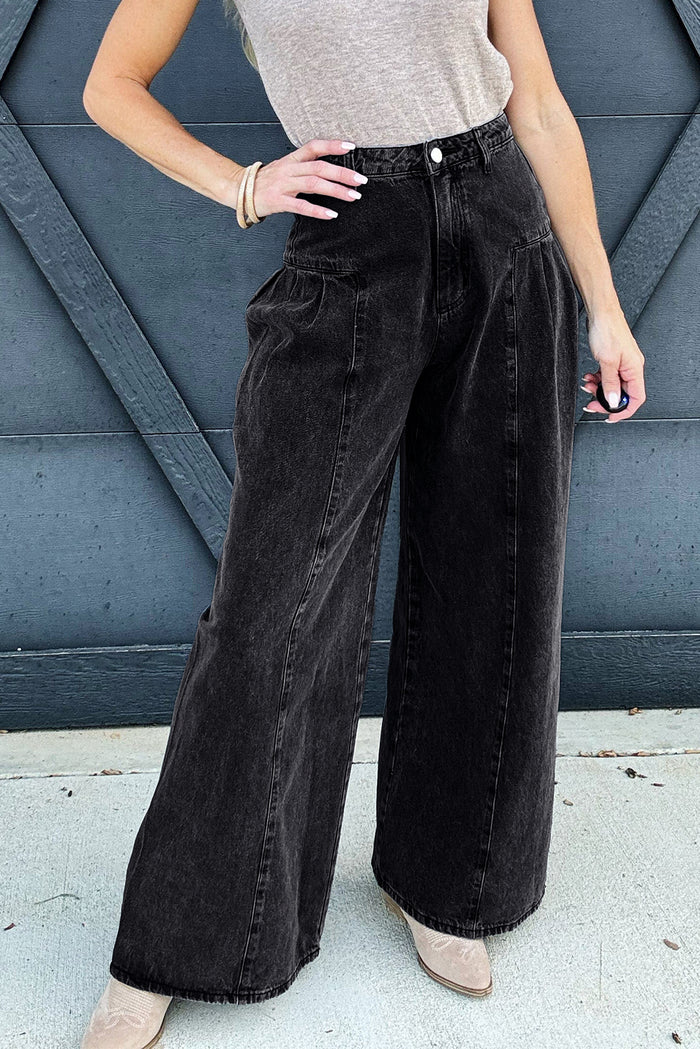 Pantalon en denim gris foncé *