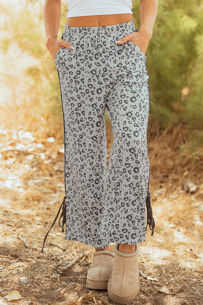 Pantalon léopard gris Taile haute