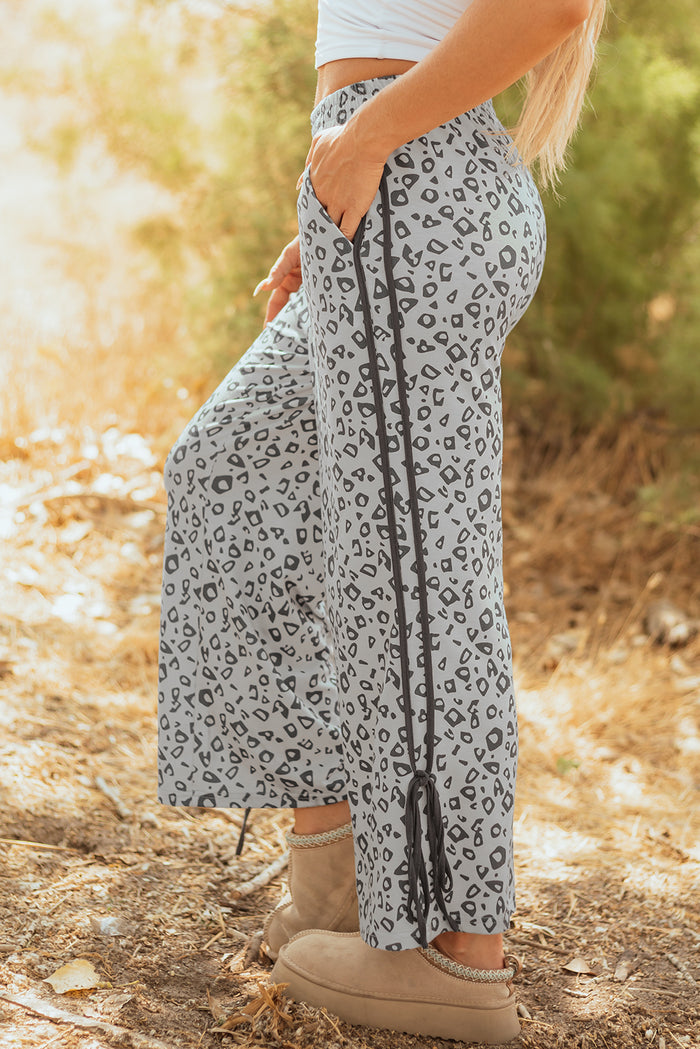 Pantalon léopard gris Taile haute