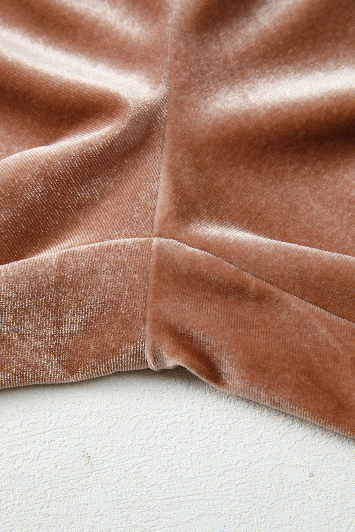 Pantalon taille haute à lacets minéraux marron