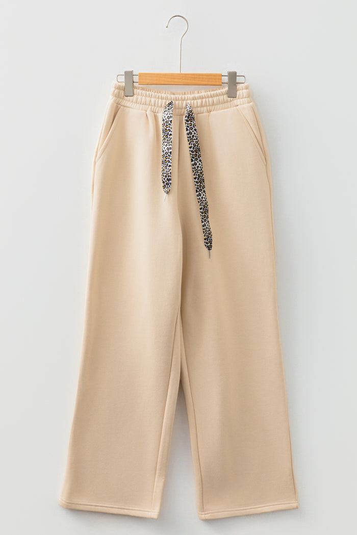 Pantalon uni à taille élastique avec cordon de serrage