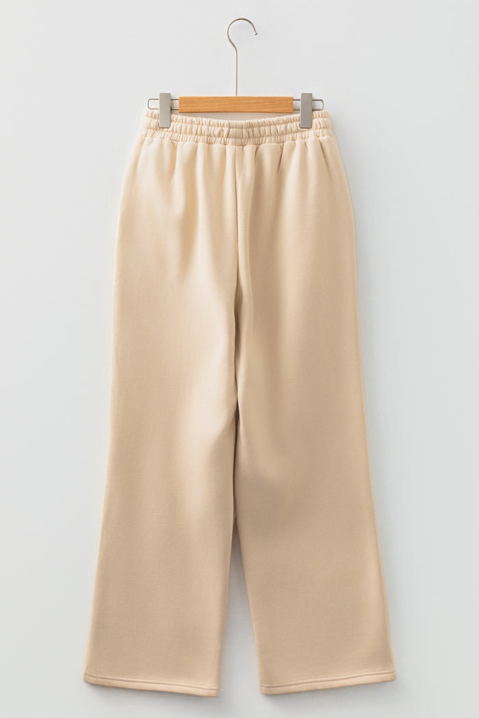 Pantalon uni à taille élastique avec cordon de serrage