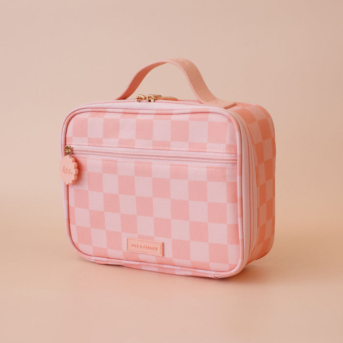 Peach Check Mini Lunch Bag - SECONDS
