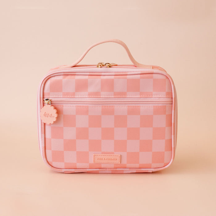 Peach Check Mini Lunch Bag - SECONDS