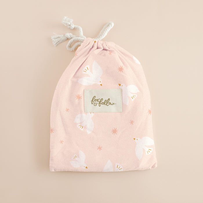 Pink Doves Organic Fitted Bassinet Sheet/Change Pad Cover