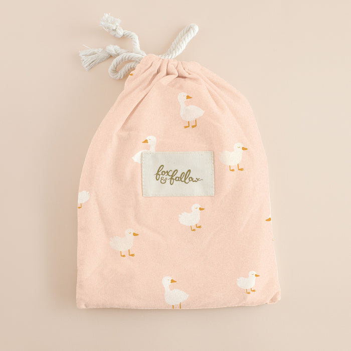 Pink Ducks Organic Fitted Cot Sheet