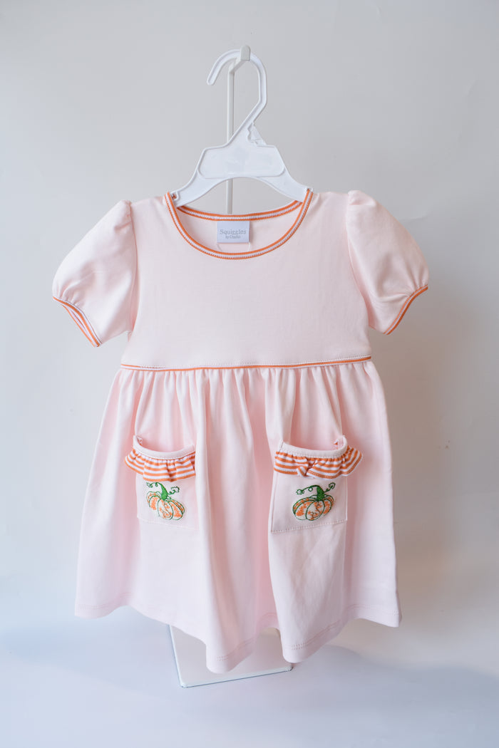 Pink Mini Pumpkin Pocket Dress